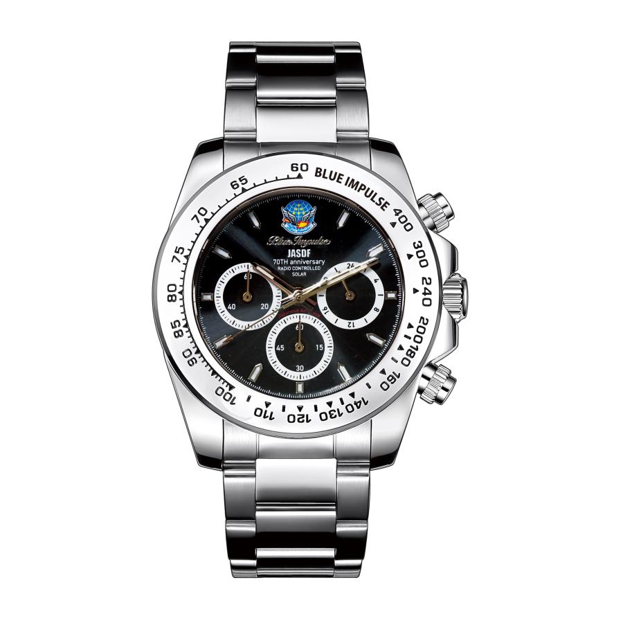 航空自衛隊70周年記念 ブルーインパルス クロノグラフ 航空自衛隊70周年記念】ブルーインパルス 日本製ソーラークロノグラフ