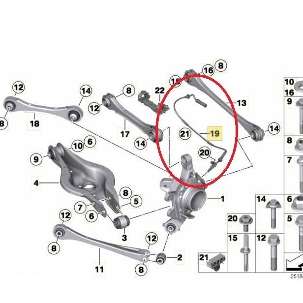BMW 【並行輸入品】4' 4シリーズ F36 リア ホイールスピードセンサー