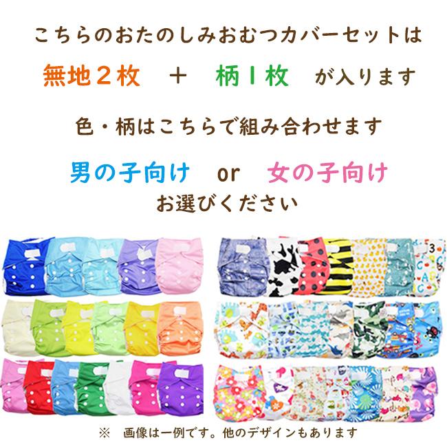 おむつカバー デザインおたのしみ 3枚セット オムツカバー 布おむつ