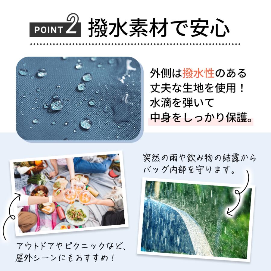 ランチバッグ 保冷バッグ 撥水 お弁当入れ 保冷 保温 お弁当袋  シンプル ポケット付き チャック付き 持ちやすい 雨の日安心 撥水仕様 汚れにくい 学生 子供 |  | 06