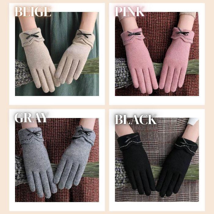 レディース 手袋 裏起毛 スマホ対応 防寒 暖かい リボン 細見え かわいい おしゃれ シンプル デザイン 冬用 通勤 通学 秋冬 ギフト 黒 保温 寒さ対策 普段使い |  | 10