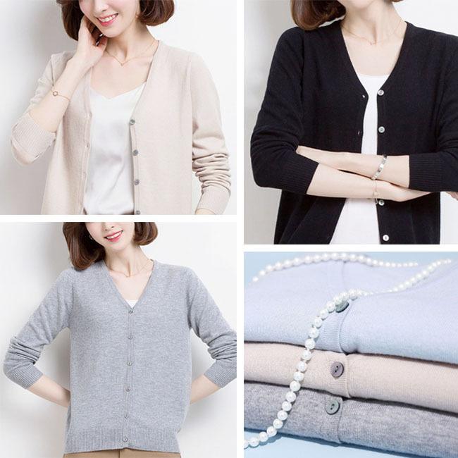 ラウンド カーディガン 綿100％  Vネック Uネック 無地  ニット カーデ レディース コットン 長袖 羽織り 大きいサイズ オールシーズン オフィス 爆買 |  | 13
