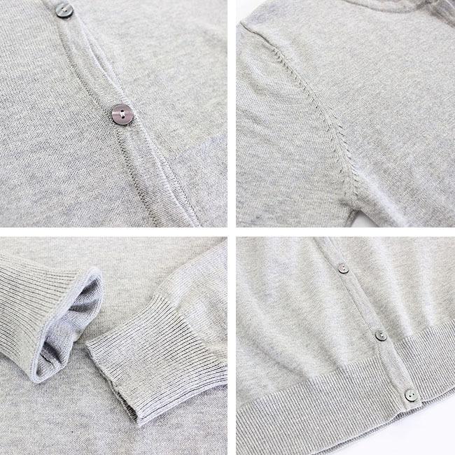 ラウンド カーディガン 綿100％  Vネック Uネック 無地  ニット カーデ レディース コットン 長袖 羽織り 大きいサイズ オールシーズン オフィス 爆買 |  | 18