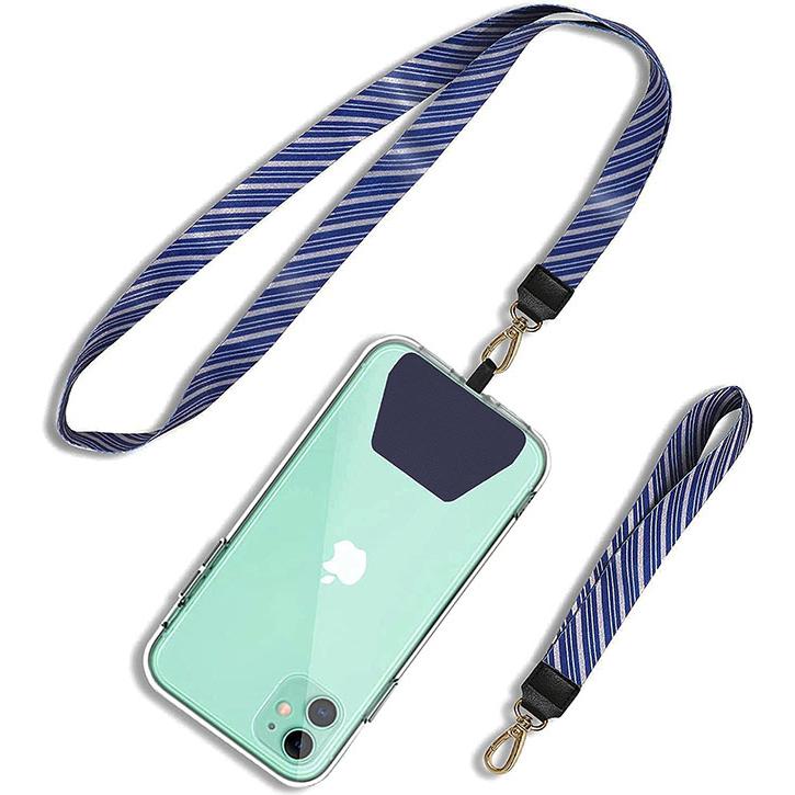 ロング&ショート 2本 ネック ストラップ スマホ 3カラー パッチ付き ケース カバー スマホショルダー 鍵 キー iPhone 柔らかい 脱着簡単 脱落防止 爆買 |  | 02
