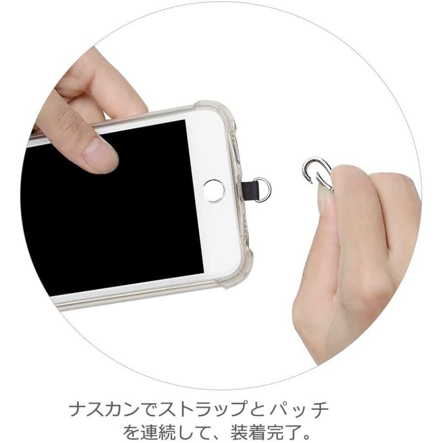 スマホ ストラップ パッチ 2枚セット 黒 グレー 半透明 白 ケース カバー タグ シール  携帯 アクセサリー 爆買 |  | 09