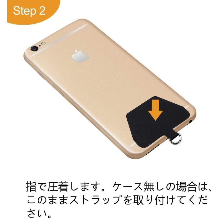 スマホ タグパッチ スマホ ストスマホ ストラップ 黒色 半透明 6枚 スマホ タグパッチ スマホ ストスマホ ストラップ 黒色 半透明 6枚