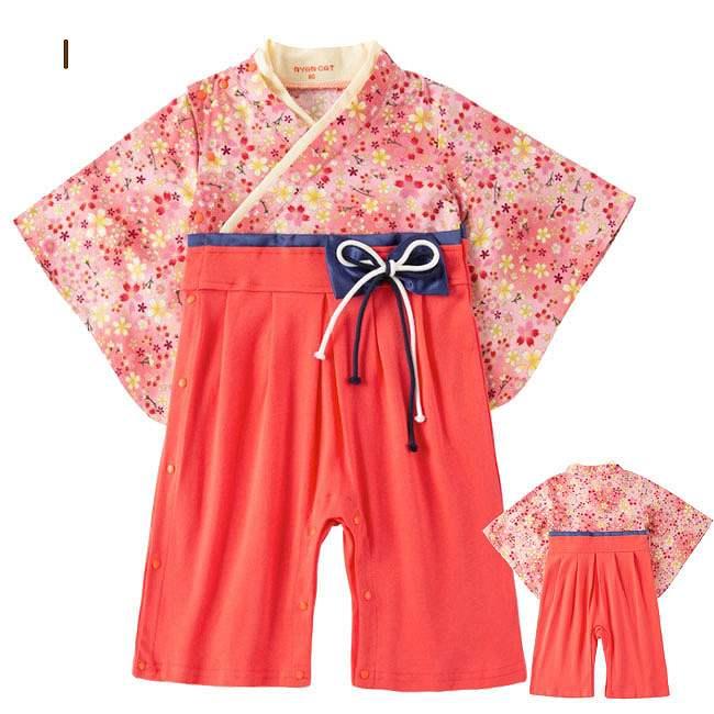 袴 ロンパース ひなまつり カバーオール 袴風 ベビー 子供服 ベビー服