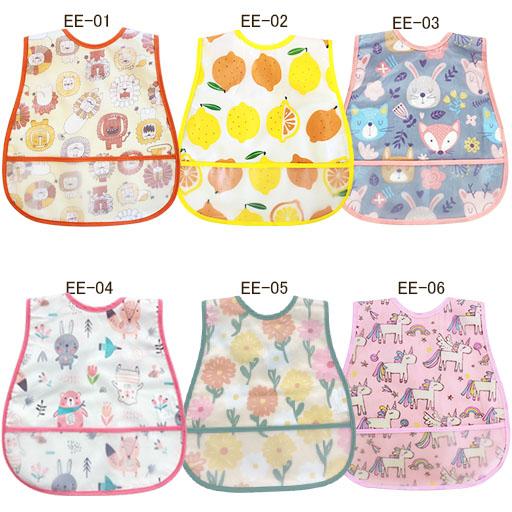 【3枚で送料無料＆5枚で+1枚おまけ付】お食事 エプロン スナップボタン 防水 スタイ ポケット付き ベビー キッズ 保育園 かわいい おしゃれ こども 子供 幼児 |  | 19