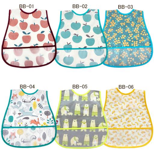 【3枚で送料無料＆5枚で+1枚おまけ付】お食事 エプロン スナップボタン 防水 スタイ ポケット付き ベビー キッズ 保育園 かわいい おしゃれ こども 子供 幼児 |  | 16