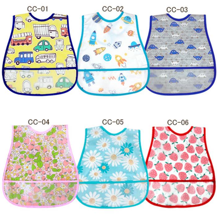 【3枚で送料無料＆5枚で+1枚おまけ付】お食事 エプロン スナップボタン 防水 スタイ ポケット付き ベビー キッズ 保育園 かわいい おしゃれ こども 子供 幼児 |  | 17