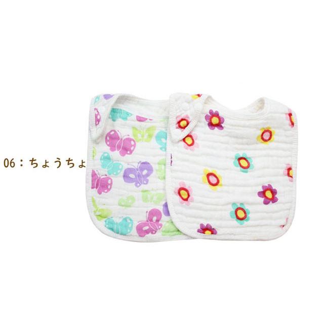 コットン製スタイ2枚セット（白・ピンク） ガーゼ スタイ モスリンコットン100% 2枚セット スナップボタン ビブ