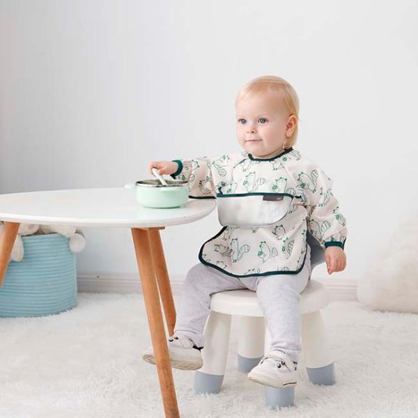 お食事 エプロン 3枚セット マジックテープ 袖付き 長袖 スモック 撥水加工 ポケット付き 食べこぼし ベビー 子供 おしゃれ かわいい 女の子 男の子 爆買 |  | 01