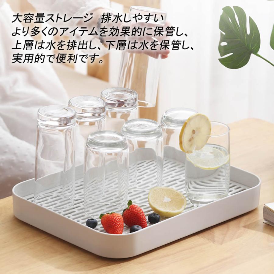 送料無料 水切りトレー 水切りラック 水切りマット 水切りプレート 排水トレイ 食器皿の水切り台 排水トレイ キッチン 流れ所 コップ 茶器シンク周り |  | 06