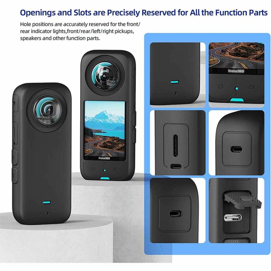 Insta360 X3 アクションカメラ 用保護シリコン カバー レンズキャップ