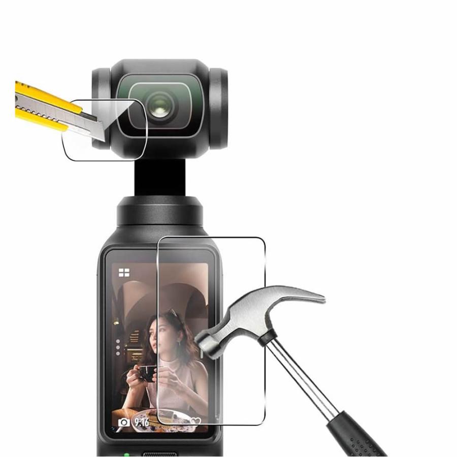 DJI Osmo Pocket 3 用 ガラスフィルム 衝撃吸収 9H硬度 2枚セット 飛散防止 自動吸着 気泡ゼロ 2.5Dラウンドエッジ 撥油性 高透過率 強化ガラス｜acefast｜03