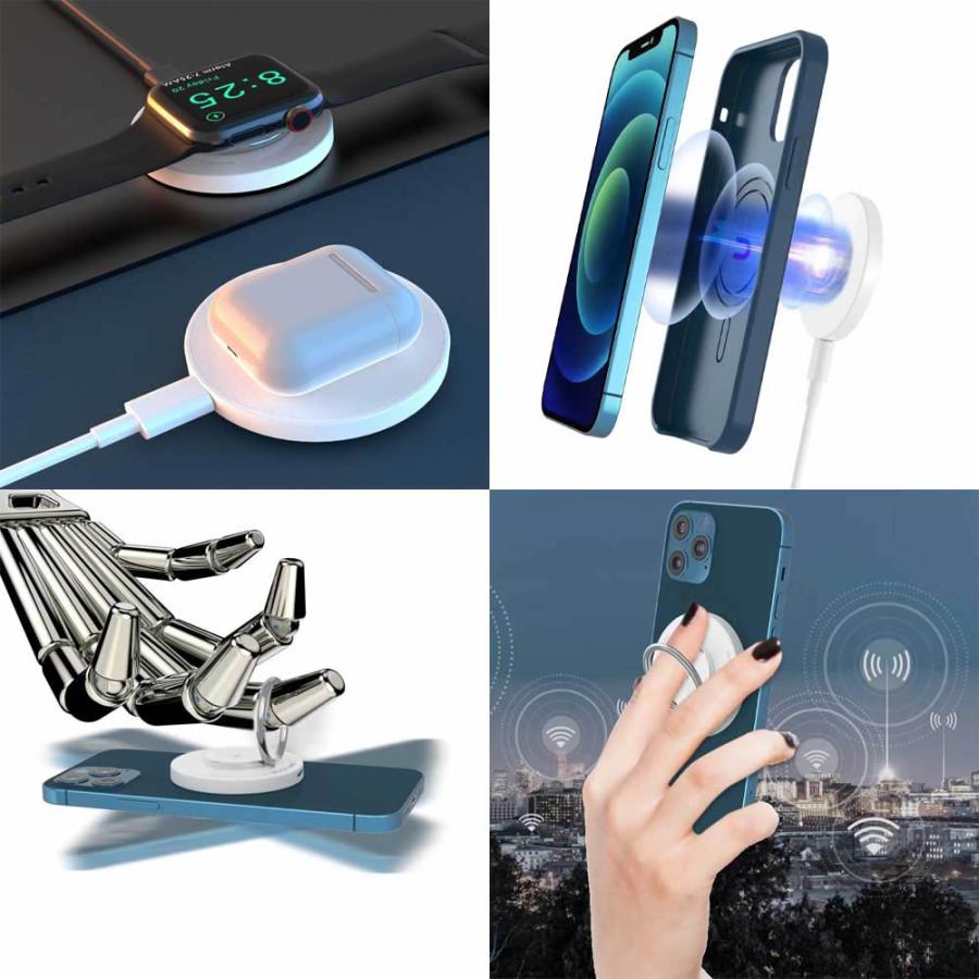3 in 1 ワイヤレス充電器 Magsafe対応iphone用 AirPods用 Apple Watch