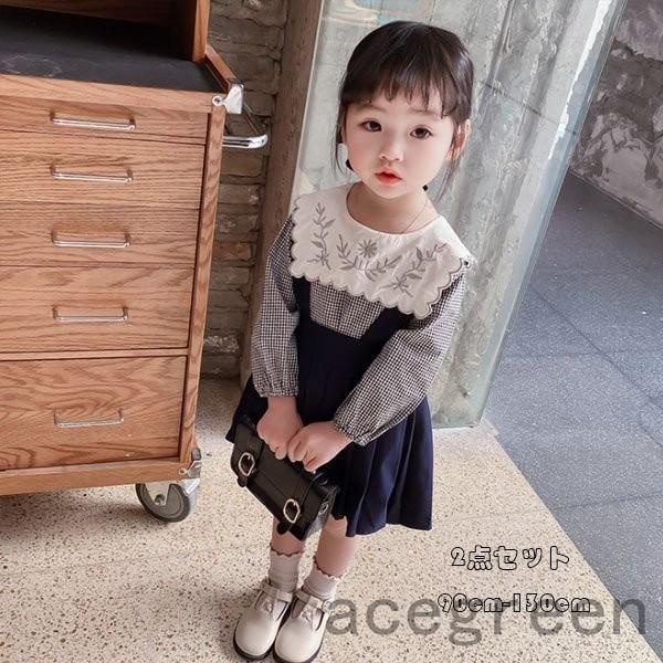 通販激安 ウエア 韓国子供服 セットアップ 入園式 卒園式 入学式 発表会 春服 幼 韓国子供服 セットアップ 入園式 卒園式 入学式 発表会 春服 幼児 女の子 2点セット シャツ ストラップスカート 春服 刺繍 チェック柄 純綿 長袖 90 130 Www Threeriversofs Com