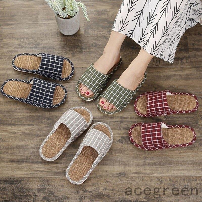 スリッパ おしゃれ 来客用 レディース メンズ ルームシューズ チェック柄 室内スリッパ リネン 軽量 春夏秋 麻素材 快適 Ace323 Acegreen 通販 Yahoo ショッピング