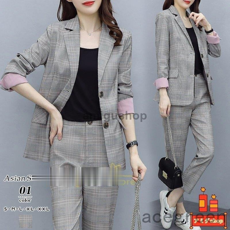レディースファッション サイン 掲示用品 パネル 入学式 ママスーツ 卒業式 スーツ ママ おしゃれ 母 セットアップ レディース カジュアル パンツスーツ ジャケット 卒園式入園式 オフィスカジュアル チェック柄 Oe5jhotvoa Boulevardrestaurants Com