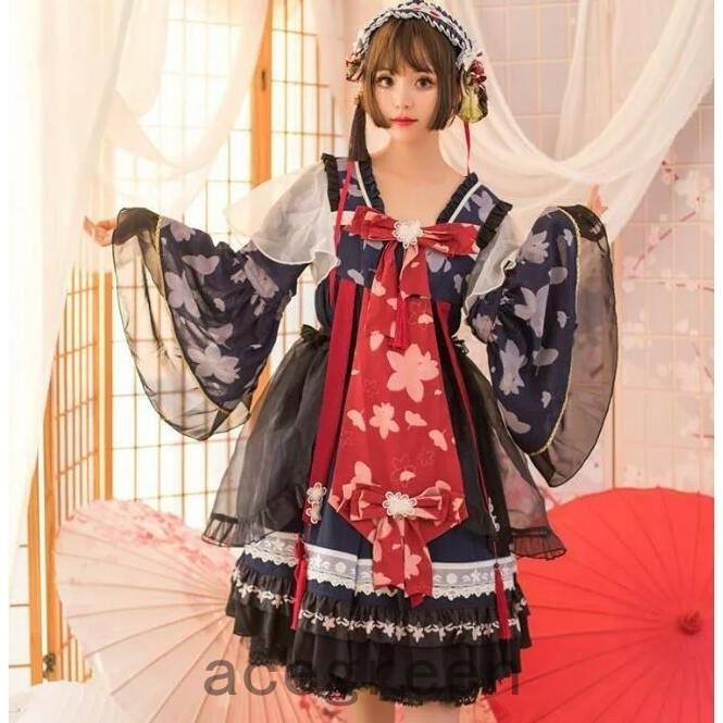 代引き不可 コスプレ衣装 ハロウィン衣装 ワンピース コスプレ仮装 ドレス コスプレ衣裳 ロリータ ワンピース 和風 お姫系 可愛い ワンピース ティアードワンピ コスチューム リボン付き ドレス Lolita 舞台演出服イベント Ism Com Ge
