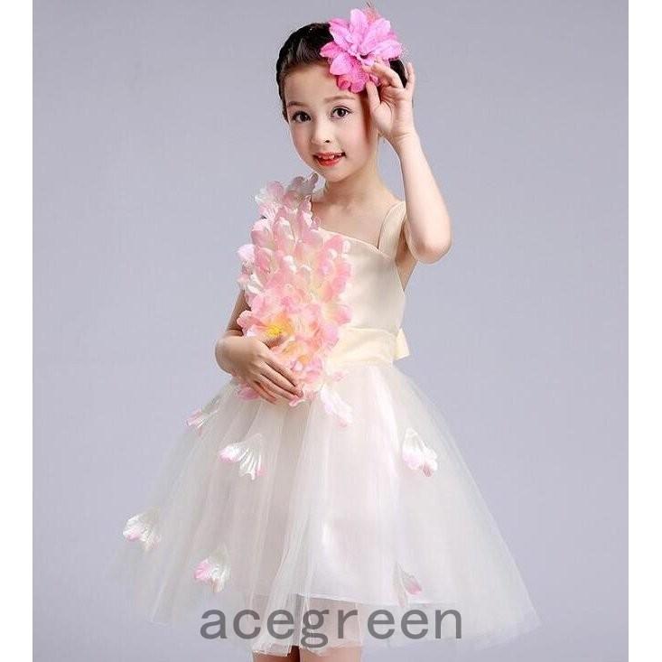 限定製作 ダンス衣装 ワンピースキッズ子供 チュールドレス女の子 花柄髪飾り付きコスプレ仮装 舞台演出服団体服 文化祭学園祭 パーティー結婚式発表会 二枚 Babylonrooftop Com Au