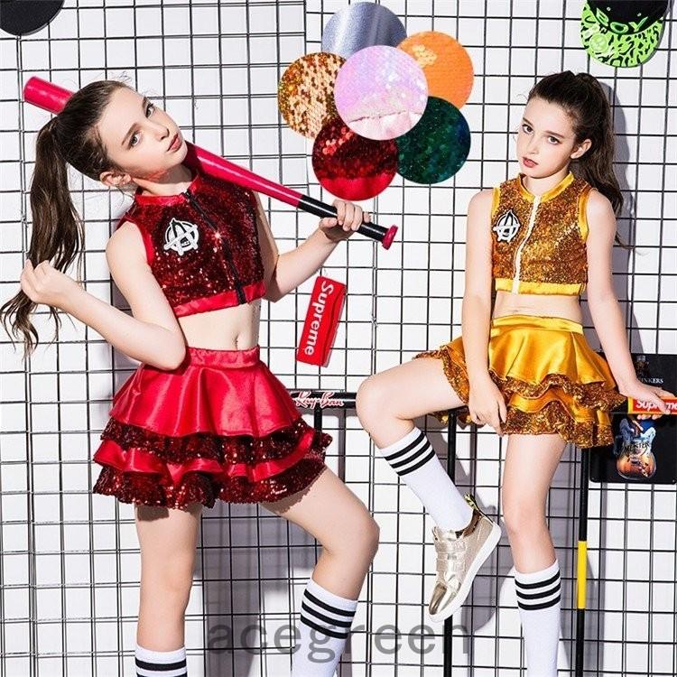 クーポン対象外 スパンコール衣装 派手 ガールズ チアダンス 衣装 チアパン キッズダンス衣装 ヒップホップ キッズ ダンス衣装 セットアップ Hiphop Babylonrooftop Com Au
