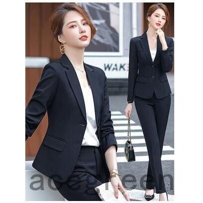 ビジネススーツ スーツ レディース パンツスーツ レディーススーツセット ストレッチ テーパードパンツ ブラック ネイビー フォーマル 卒業式 入学式 就職活動 Ace39 46 Acegreen 通販 Yahoo ショッピング