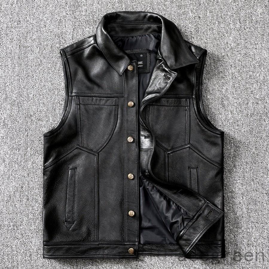 着後レビューで 送料無料 革ベスト レザーベスト メンズ 本革 バイク バイカー ハーレー ライダース 牛革 シングル ショート スリムタイプ 細身 ブランド ミリタリー Aynaelda Com