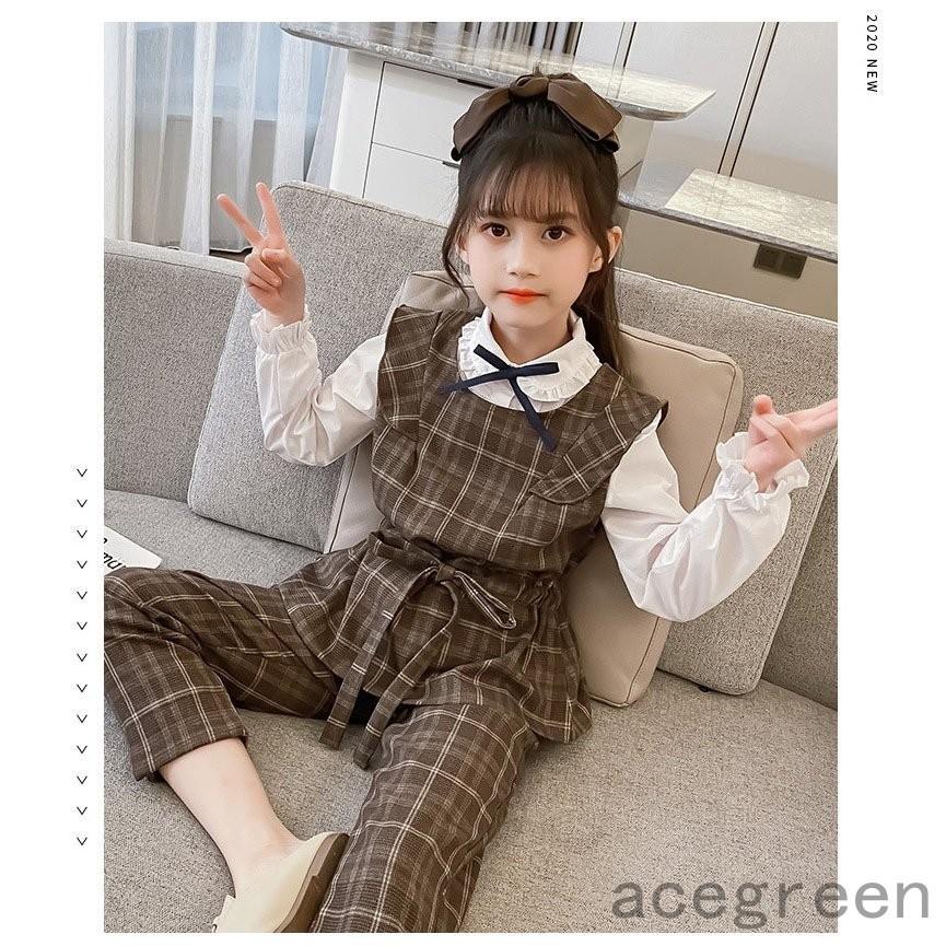 卒業式 パンツスーツ 女の子 ピアノ発表会 韓国 チェック柄 スーツ 七五三 フォーマル 卒服 子供 ジュニア パンツ 入学式 学園祭 発表会 卒園式 3点セット 代引き手数料無料
