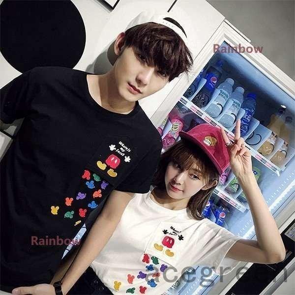ペアルック カップル Tシャツ カジュアル半袖tシャツ 棉シャツ ディズニー Tシャツ レディース メンズ トップス 女の子 男の子 男女通用 ミッ Ace46 Acegreen 通販 Yahoo ショッピング
