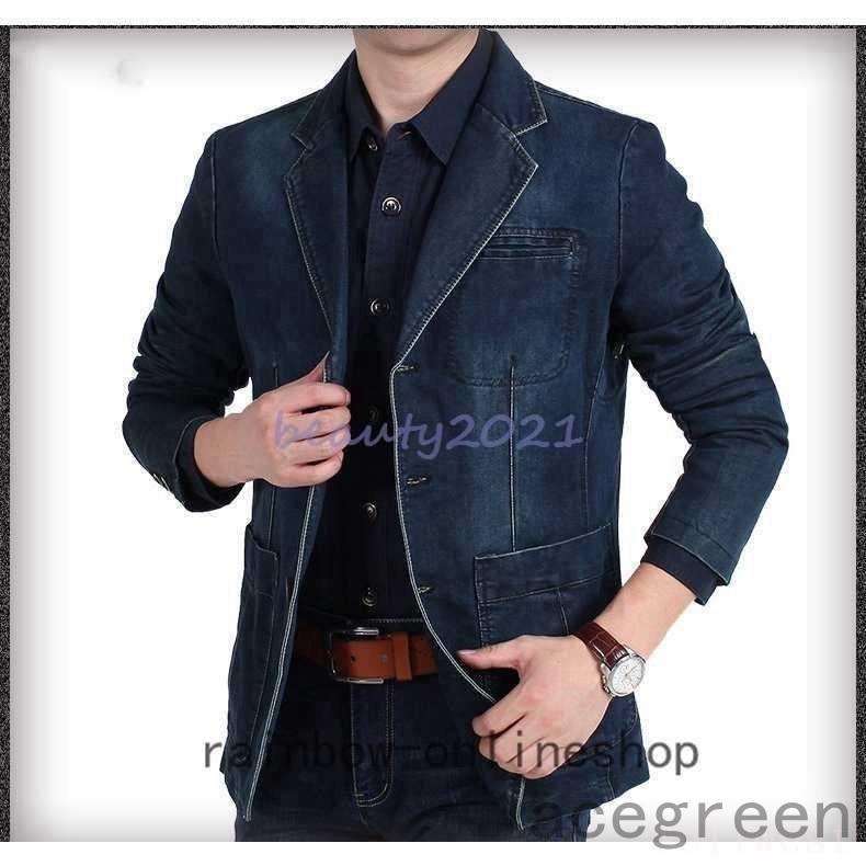 テーラードジャケットデニムジャケットメンズ無地スーツアウターメンズコートサマージャケットブレザースーツテーラード秋物秋冬 Ace46 Acegreen 通販 Yahoo ショッピング