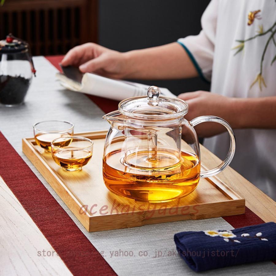 ティーポット 蓋付き ステンレスフィルター 耐熱ガラス やかん 紅茶