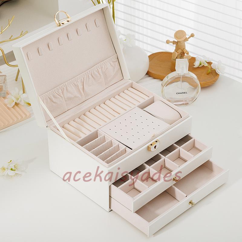 アクセサリーボックス ジュエリーボックス 3段 鍵付き 大容量 小物収納