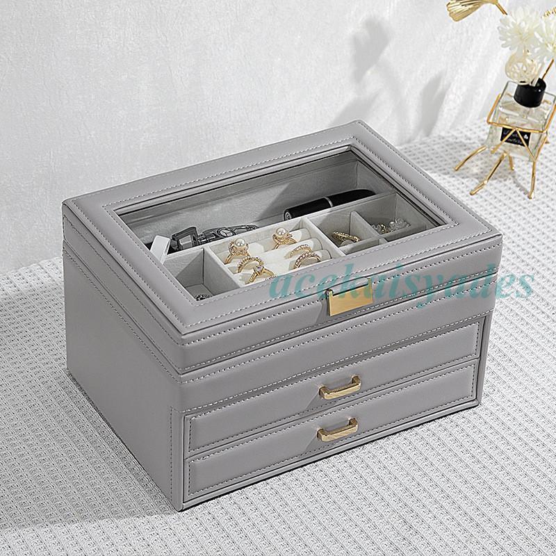 ジュエリーボックス、引き出し3段、本体のみ！ ジュエリーボックス 木製 大容量 おしゃれ 引き出し 仕切り ミラー