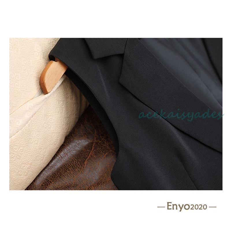 ベスト レディース ジレ 黒 ノースリーブ サマージャケット 袖