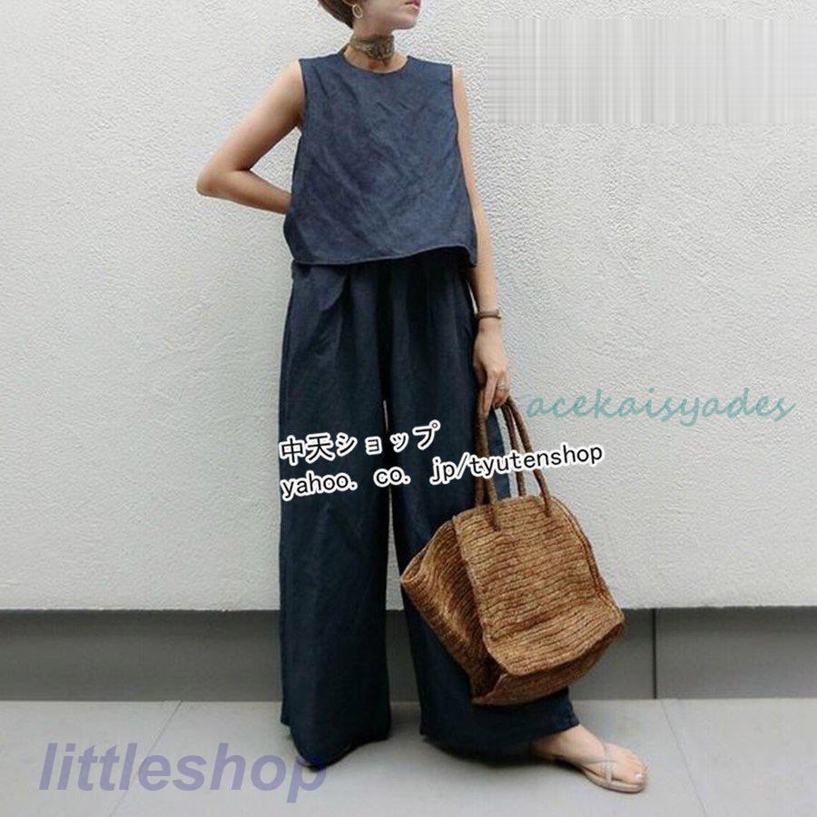 ノースリーブ ブラウス タイトパンツ セットアップ Sサイズ セットアップ ジレ風 ノースリーブブラウス ショートパンツ 上下