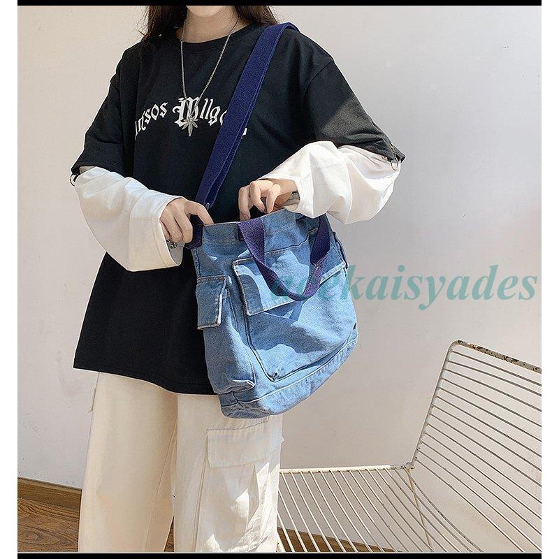 クレージュ　デニムバッグ　A4 ショルダーバッグ レディース 大きめ 2way トートバッグ a4