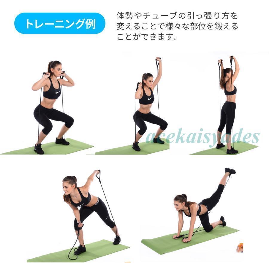 フィットネスチューブ　エクササイズバンド　2本 トレーニングチューブ 2本セット チューブトレーニング