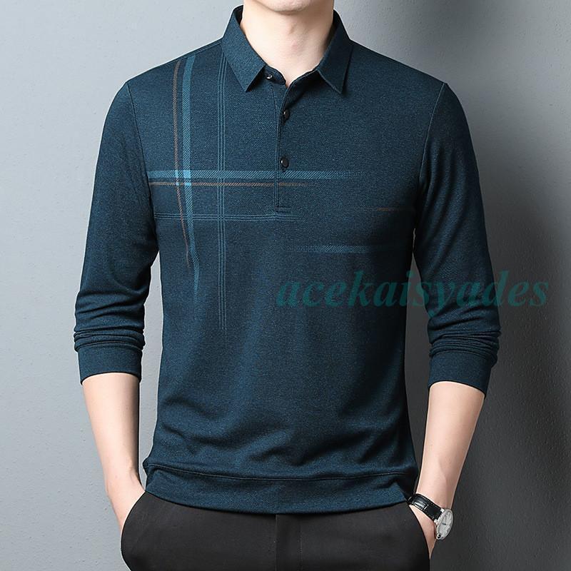 ポロシャツ メンズ 長袖 チェック柄 ビジネス Tシャツ おしゃれ