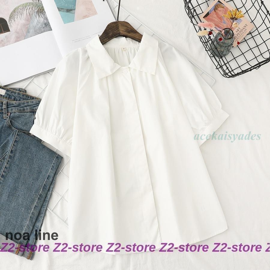 ブラウス レディース 半袖 トップス 夏 開襟 40代 無地 襟付き