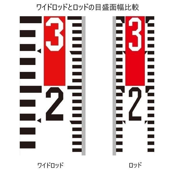 大平産業 ワイドロッド 200cm WRD-200 面縦目盛 裏面横目盛 【測量 土木 建築 管内寸法測定 床堀測定 【墨出し】 施工写真 工事写真】