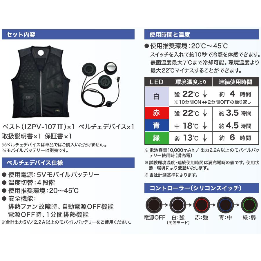 I’ZペルチェベストセットLサイズ IZPV-SET モバイルバッテリー付き 楽天市場】あす楽 I'Z FRONTIER（アイズフロンティア）:I'Z
