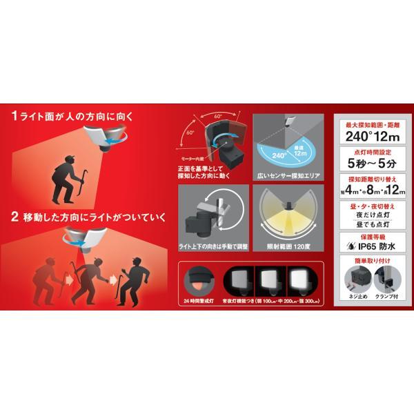ムサシ RITEX 18Wワイド 追尾式LEDセンサーライト LED-AC1017TA 明るさ