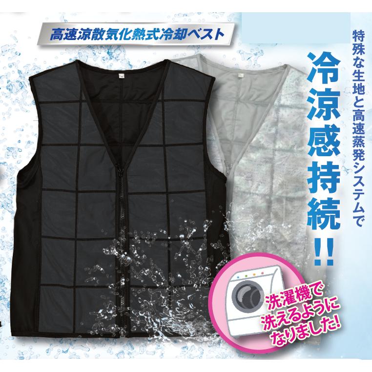 三愛 アクアブロウ 気化熱冷却ベスト JA803W ブラック 水に浸して絞る