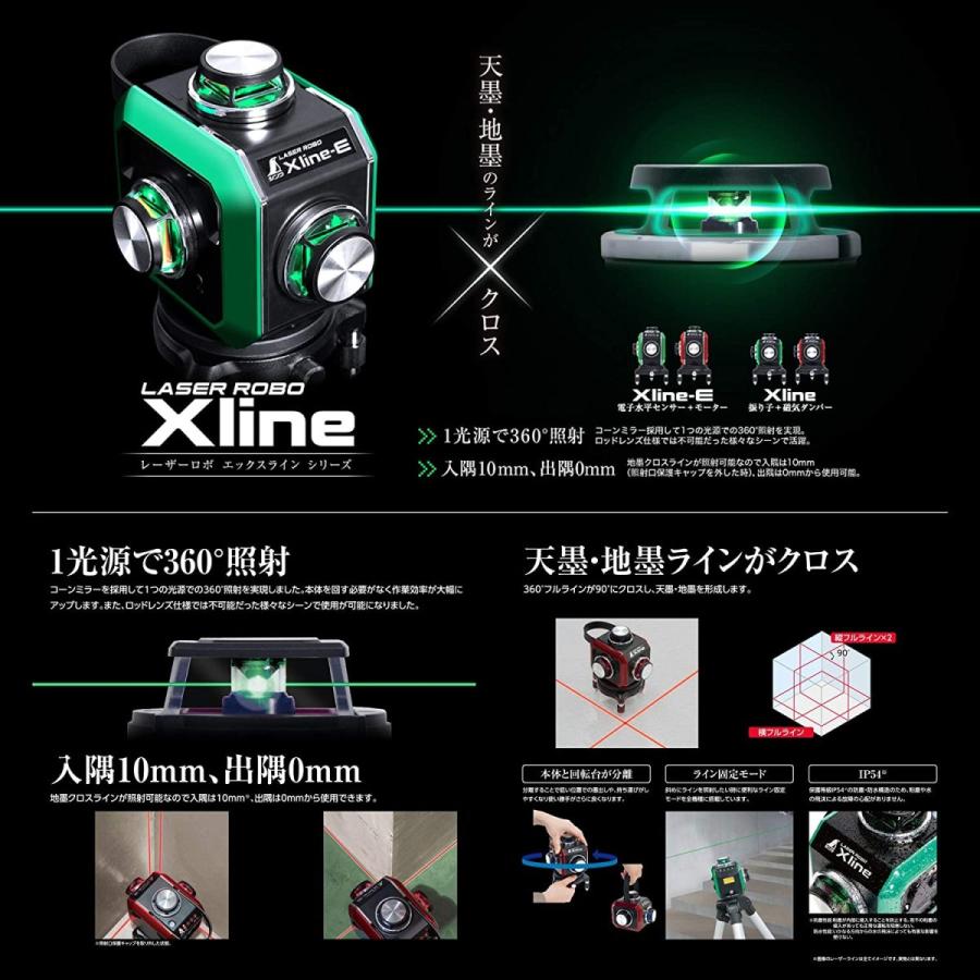 シンワ測定 71607 レーザーロボ X line レッド フルライン・地墨クロス