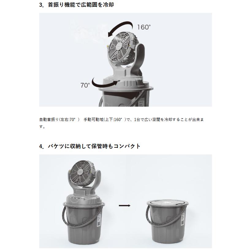 SHOWA ミストワークファン コードレス N25-01 自動首振り機能