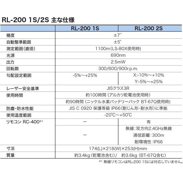 JSIMA認定店トプコン RL-200 2S ローテーティングレーザー 三脚付き XY複合勾配設定 TOPCON（受光器は別売り）（要納期確認）｜acekeisoku｜06