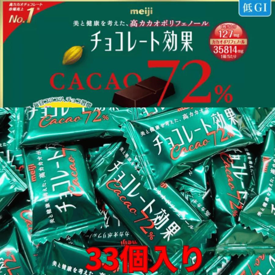 チョコレート効果 明治 カカオ 72% 33枚 高カカオポリフェノール お