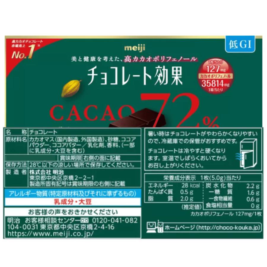 チョコレート効果 明治 カカオ 72% 33枚 高カカオポリフェノール お