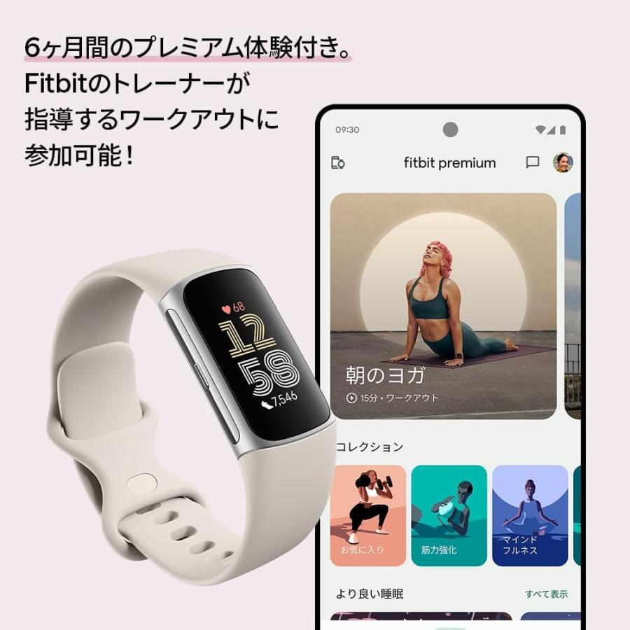 Fitbit Charge6 ホワイト スマートウォッチ Suica対応 防水 iPhone対応